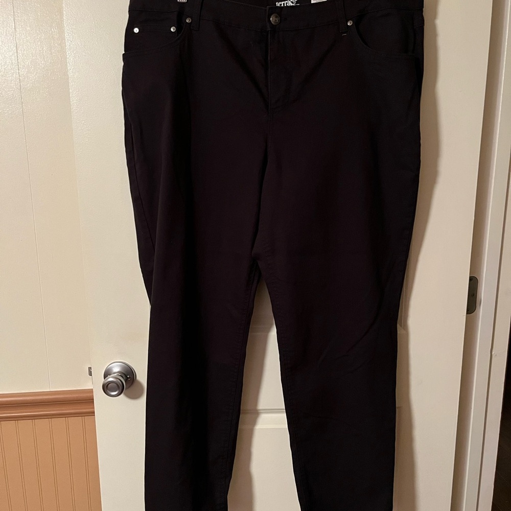 Terra & Sky Black Straight Leg Pants